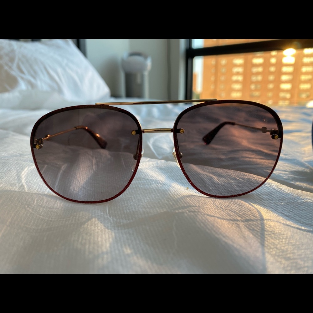 Gucci Metal Aviators with Red Rims